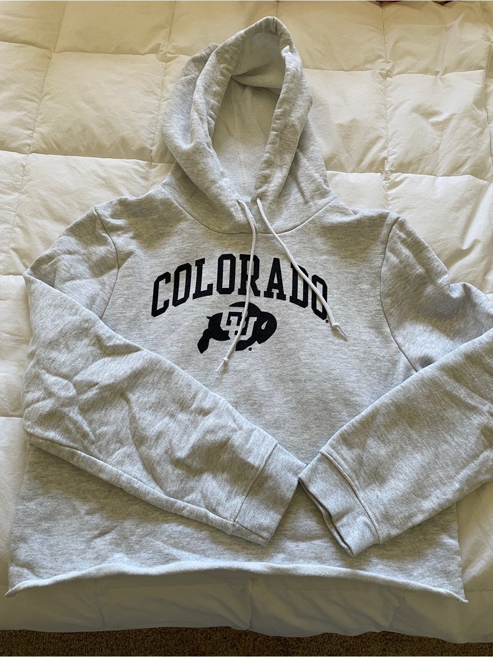 League Gray Cropped CU BOULDER Pullover Hoodie